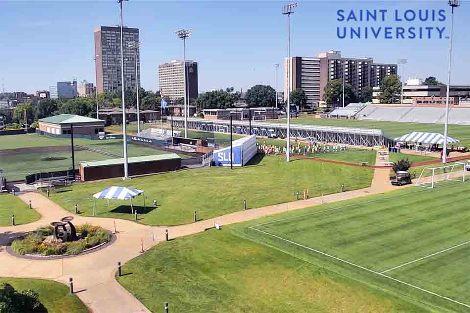 View of the athletics fields at the Billiken Sports Complex